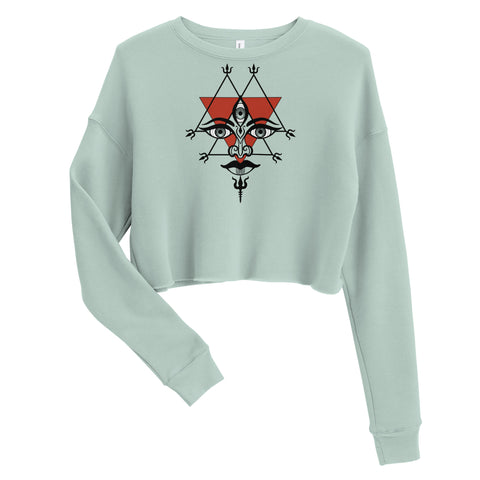 Faces of Shakti : Durga Cropped Sweatshirt